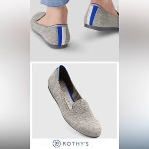 Rothy's in Size 8.5, The Loafer Gray/Tan Heather with Blue/White Back Stripe